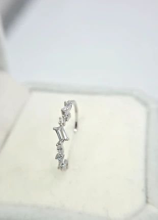 925 Sterling Silver Geometric Irregular Shape Ring Size 7 17.3 N 1/2 EUR 54, condition: New without tags, size: 17.3 mm / N½, £10.99, £12.24 includes Buyer Protection