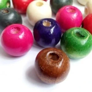 Lot de 10 perles rondes en bois – 18×16 mm, multicolores – Attaches tétine, marke: Dimensions, zustand: Wie neu, 1,00 €, 1,75 € inklusive Vinted-Käuferschutz