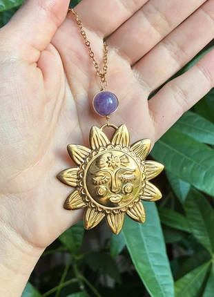 Collier soleil améthyste, brand: Hippie, condition: Very good, €17.00, €18.55 includes Buyer Protection Pro