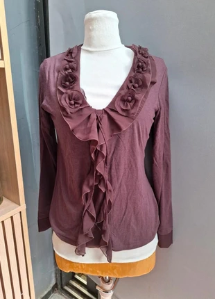 🤎 Chemisier Marron avec Manches Longues et Détails en Relief, marque: Vintage Dressing, état: Neuf sans étiquette, taille: M / 38 / 10, 17,00 €, 18,55 € Protection acheteurs incluse