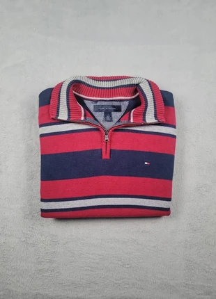 Pull 1/4 Zip Col Camionneur Rayures Tommy Hilfiger Taille L Homme Logo Brodé Coton Très Bon État #29, marca: Tommy Hilfiger, estado: Muy bueno, tamaño: L, 19,99 €, 21,69 € Protección al comprador Pro incluida