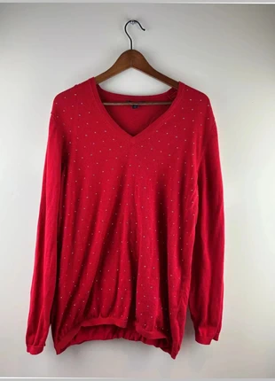 Pull col V rouge à strass – Tommy Hilfiger 194N, brand: Tommy Hilfiger, condizioni: Ottime, taglia: XXL / IT 48 / EU 44, €13.50, €14.88 include la Protezione acquisti Pro