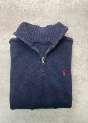 Half zip 1/4 zip col camionneur Ralph Lauren | Taille M | Marine logo rouge, brand: Polo Ralph Lauren, condition: Good, size: M, €49.50, €52.68 includes Buyer Protection Pro