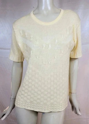 Pull manches courtes vintage 80s vintage sweater jersey eighties 38 40 M L, brand: Vintage Chic, condition: Very good, size: M / 38 / 10, €6.00, €7.00 includes Buyer Protection