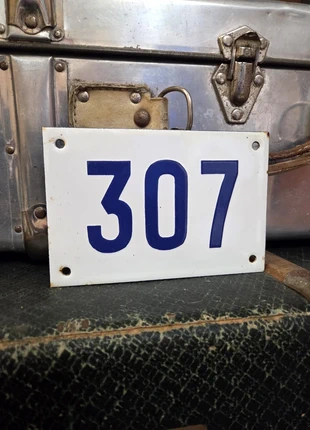 Vintage French Enamel House Number Plate – 307 – Blue on White – 1960s–80s, condition: Satisfactory, €14.00, €15.40 includes Buyer Protection Pro