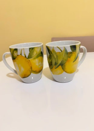 Set due tazze fantasia limoni, marque: CASA, état: Neuf avec étiquette, 5,00 €, 5,95 € Protection acheteurs incluse