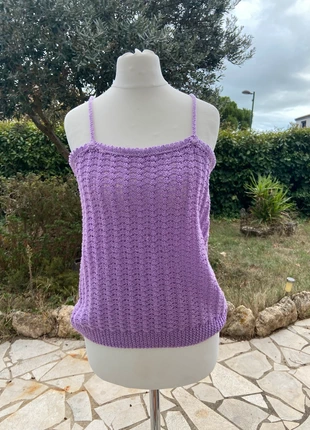 Top violet en crochet, marque: Vintage Dressing, état: Très bon état, taille: M / 38 / 10, 8,00 €, 9,10 € Protection acheteurs incluse
