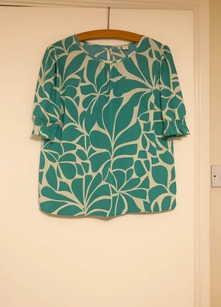 Teal and cream leaf print top – Friends Like These size 14, brand: Friends Like These, condition: Very good, size: XL / 14, £4.50, £5.43 includes Buyer Protection