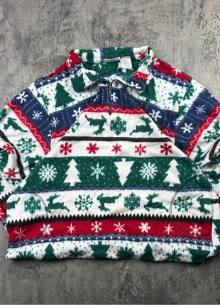 Vintage Xmas Crazy Fleece Pullover – Winter Animals Pattern – Size XL, marke: Vintage Dressing, zustand: Sehr gut, größe: XL, 35,00 €, 37,45 € inklusive Vinted-Käuferschutz