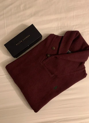 Pull Col de Camionneur Col roulé à Bouton Cheminée Ralph Lauren Bordeaux Logo Brodé, brand: Ralph Lauren, condition: New without tags, size: XS, €28.00, €30.10 includes Buyer Protection