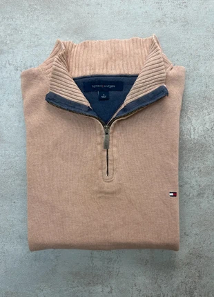 Pull Tommy Hilfiger Half zip 1/4 zip col camionneur | Beige logo brodé | Taille M, brand: Tommy Hilfiger, condition: Very good, size: M, €55.00, €58.45 includes Buyer Protection Pro