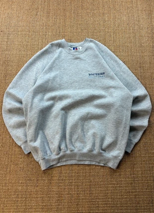 Pull Russell Athletic crewneck gris chiné Whitestar Solutions print USA 2000s 2XL mixte #0366, brand: Russell Athletic, condizioni: Ottime, taglia: XXL, €30.00, €32.20 include la Protezione acquisti Pro