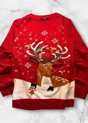 esmara maglione natalizio rosso renna 3d rudolph fiocchi di neve christmas jumper t.m, brand: Esmara, condizioni: Ottime, taglia: S / IT 40 / EU 36, €5.00, €5.95 include la Protezione acquisti