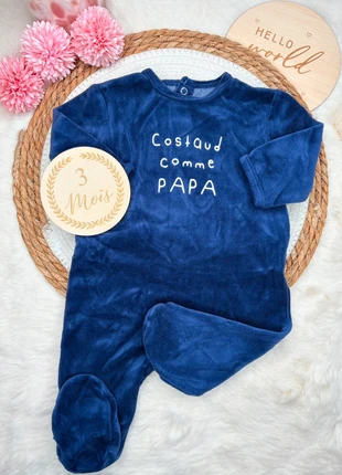 Pyjama velours 3 mois garçon Kiabi, merk: Kiabi, staat: Heel goed, maat: 3-6 maanden / 62 cm, € 5,90, € 6,90 inclusief Kopersbescherming Pro