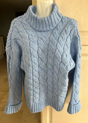 Pull femme bleu torsadée, marque: H&M Divided, état: Très bon état, taille: S / 36 / 8, 6,50 €, 7,53 € Protection acheteurs incluse
