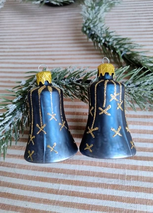 Prachtig! Set 2x kerstklok kerstornament blauw goud, merk: Vintage, staat: Heel goed, € 12,50, € 13,83 inclusief Kopersbescherming Pro