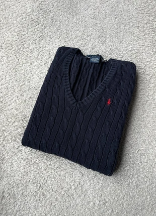 Pull Ralph Lauren Torsadé Col V Bleu Marine, marke: Ralph Lauren, zustand: Sehr gut, größe: M / 38 / 10, 65,00 €, 68,95 € beinhaltet Vinted-Käuferschutz Pro
