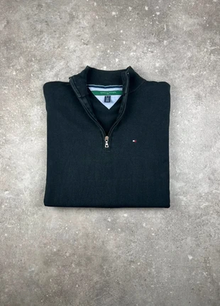 Pull Half-zip 1/4 Zip Col Camionneur Tommy Hilfiger Taille M Homme Noir Logo Brodé 100% Coton #T171, brand: Tommy Hilfiger, condition: Very good, size: M, €39.00, €41.65 includes Buyer Protection Pro