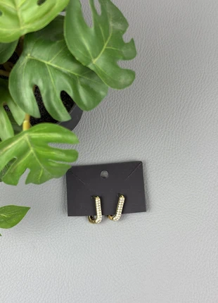 Boucle d'oreille réctangle avec strass doré acier inoxydable, marque: sans marque, état: Neuf sans étiquette, 15,00 €, 16,45 € Protection acheteurs (Pro) incluse