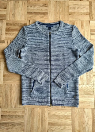 Gilet zippé / cardigan femme Tommy Hilfiger chiné bleu / gris taille M, marca: Tommy Hilfiger, estado: Muito bom, tamanho: M / 38 / 10, €10.00, €11.20 inclui Proteção do Comprador