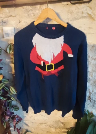 Pull de Noel Pere Noel L bleu coton, marque: Coton Doux, état: Très bon état, taille: L, 9,00 €, 10,15 € Protection acheteurs incluse