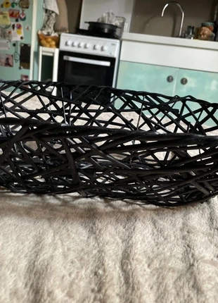 Cesto di vimini nero intrecciato – Design moderno e capiente, marca: CASA, estado: Nuevo sin etiquetas, 2,00 €, 2,80 € Protección al comprador incluida