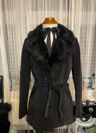 Vintage fur collar suede leather coat M mantel jas manteau capa penny lane goth alt rock afghan, merk: feminine vintage style, staat: Heel goed, maat: M / 38 / 10, € 59,00, € 62,65 inclusief Kopersbescherming