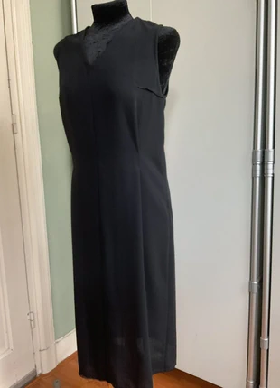 Ann Demeulemeester black sleeveless wool dress, merk: Ann Demeulemeester, staat: Heel goed, maat: L / 40 / 12, € 135,00, € 142,45 inclusief Kopersbescherming