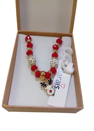 Bracciale Rosso Natalizio Con Renna - Idea Regalo ragazza Natale, brand: Clarais, condizioni: Nuovo con cartellino, €2.90, €3.75 include la Protezione acquisti Pro