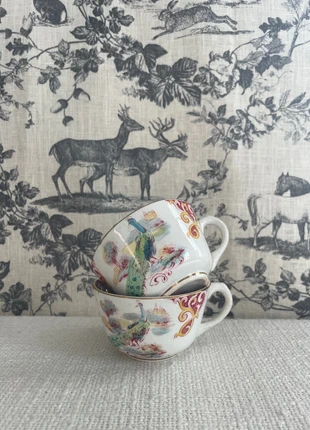 Paire de tasses Gien à décor de paons, merk: Gien, staat: Goed, € 28,00, € 30,10 inclusief Kopersbescherming Pro