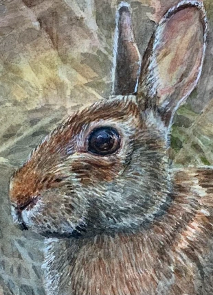 Hand painted watercolour painting. Rabbit. Leveret., estado: Novo com etiquetas, €300.00, €315.70 inclui Proteção do Comprador