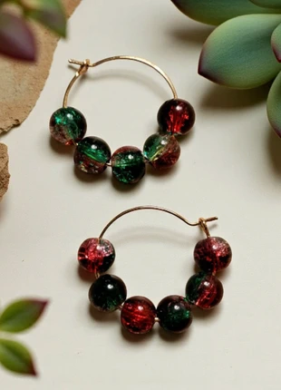 Boucles d'oreilles créoles perles, marque: sans marque, état: Neuf avec étiquette, 3,00 €, 3,85 € Protection acheteurs incluse