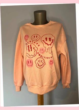 Pull sans capuche rose avec imprimé smileys – Shein – Taille XS, brand: Shein, condition: Very good, size: XS / 34 / 6, €4.50, €5.43 includes Buyer Protection Pro