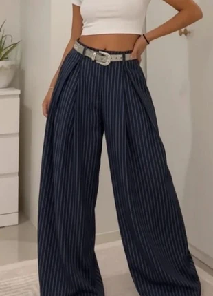 Pantalon bleu marine à rayures, coupe ample taille L, marke: Shorty, zustand: Sehr gut, größe: L / 40 / 12, 46,90 €, 49,95 € inklusive Vinted-Käuferschutz