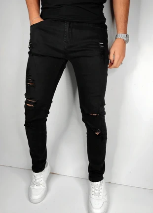 Jean straight noir troué destroy john h W34, marque: John H, état: Très bon état, taille: XL, 12,00 €, 13,30 € Protection acheteurs (Pro) incluse