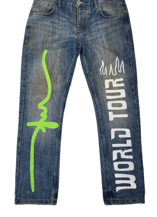 Jean Crosshatch Black Label custom World Tour flamme vert fluo streetwear vintage Y2K, brand: Vintage Dressing, condition: Very good, size: L, €29.00, €31.15 includes Buyer Protection
