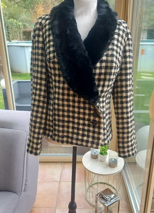 Veste hiver à carreaux col en fausse fourrure Vintage, marque: Vintage, état: Très bon état, taille: M / 38 / 10, 30,00 €, 32,20 € Protection acheteurs incluse