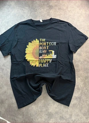 Tee shirt fruit of the loom imprimé tournesol/ Y2K /noir et jaune /taille XXL/unisexe, merk: Vintage Dressing, staat: Heel goed, maat: XXL, € 5,00, € 5,95 inclusief Kopersbescherming
