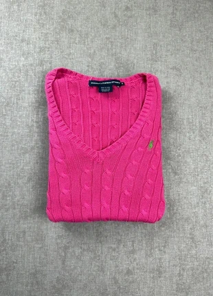 Pull Ralph Lauren torsadée | Taille M Femme| rose logo vert clair, marke: Ralph Lauren, zustand: Sehr gut, größe: M / 38 / 10, 55,00 €, 58,45 € beinhaltet Vinted-Käuferschutz Pro