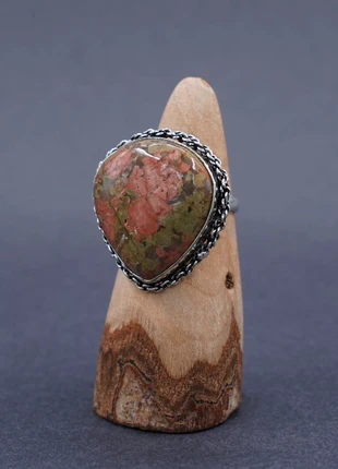 925 Sterling Silver Unakite Gemstone Ring Size T1/2, brand: Silver, condition: Very good, size: 19.8 mm / T½, £13.99, £15.39 includes Buyer Protection