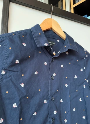 Donkerblauw Overhemd met Print - C&A - Maat 158, merk: C&A, staat: Heel goed, maat: 13 jaar / 158 cm, € 7,00, € 8,05 inclusief Kopersbescherming