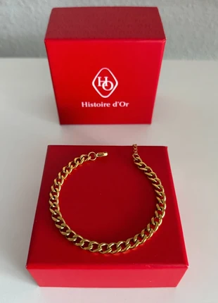 bracelet doré chaine en or gourmette acier inoxydable tendance luxe maille large, brand: histoire d'or, condition: Very good, €13.00, €14.35 includes Buyer Protection Pro