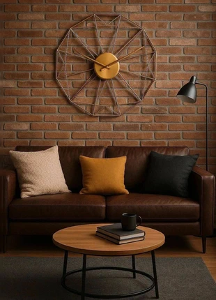 Grande horloge murale dorée design géométrique métal – 55 cm, marke: Amazon, zustand: Sehr gut, 20,00 €, 21,70 € inklusive Vinted-Käuferschutz