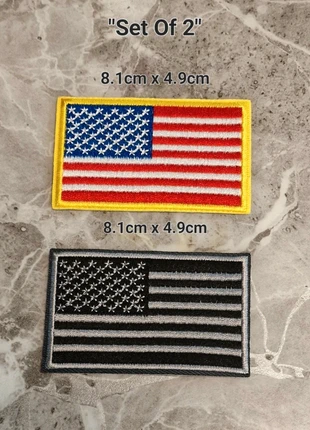 American National Patriotic Flag Set of 2 Embroided Iron on /sew Patch, brand: Patchwork, condition: New without tags, £3.90, £4.80 includes Buyer Protection Pro