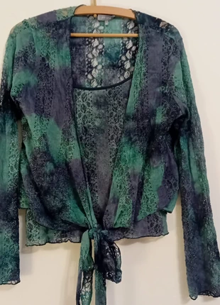 Vintage YK2 Per Una Mesh/Lace Tie Dye Cami & Wrap, brand: Per Una, condition: Very good, size: L / UK 16-18, £22.00, £23.80 includes Buyer Protection