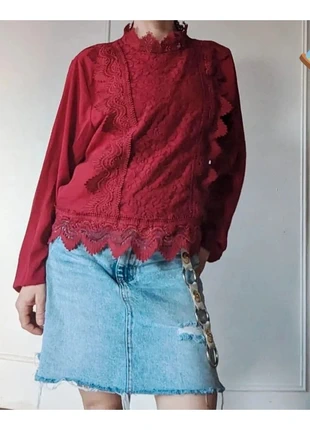 💎blouse élégante dentelle femme rouge bordeau taille 1 s 36 m 38 état impeccable et de qualité, marke: Vintage Dressing, zustand: Sehr gut, größe: S / 36 / 8, 17,00 €, 18,55 € inklusive Vinted-Käuferschutz