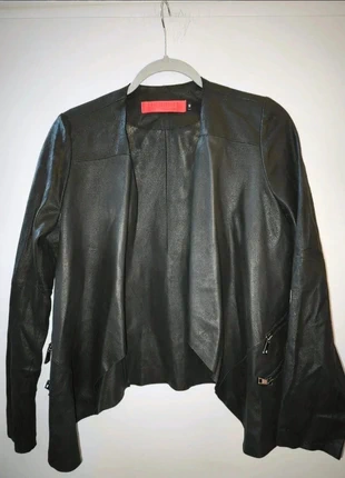 Veste en cuir de chèvre Giorgio & Mario – noir, coupe waterfall, T40, marca: Giorgio & Mario, estado: Muito bom, tamanho: L / 40 / 12, €40.00, €42.70 inclui Proteção do Comprador