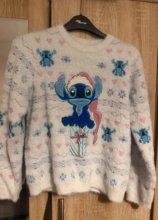 Disney Stitch Fluffy Christmas Jumper – Girls –, brand: Disney, condition: Very good, size: 11 years / 146 cm, £10.00, £11.10 includes Buyer Protection
