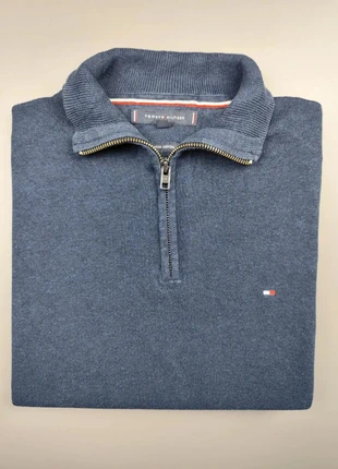 Pull half zip Tommy Hilfiger col camionneur demi zip 1/4 zip 100% coton bleu marine Taille M, marca: Tommy Hilfiger, estado: Muy bueno, tamaño: M, 39,00 €, 41,65 € Protección al comprador incluida