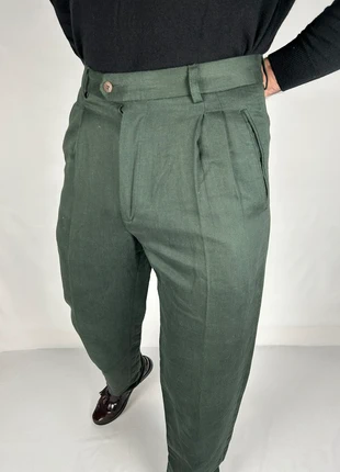 Pantalon de costume à double pinces vert foncé - coupe droite vintage 80s | taille hollywood fr40, brand: Vintage Dressing, condition: Very good, size: W30, €29.90, €32.10 includes Buyer Protection Pro
